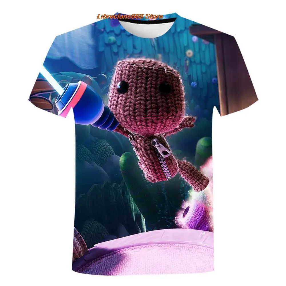 Lustige Sommer Sackboy kleinen großen Planeten Anime Spiel 3d T-Shirt Mode Kinder lässig T-Shirt Junge Mädchen Unisex T-Shirt Kinder Tops