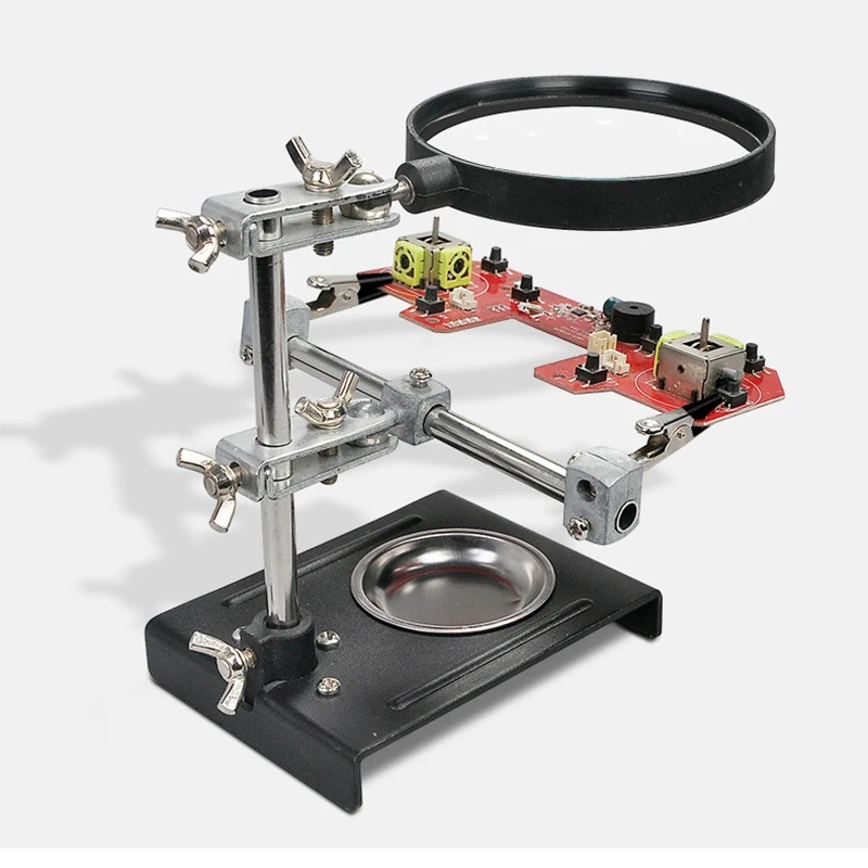 1Set Vientiane Type Clamping Work Welding Magnifying Glass For Maintenance Of Small Objects With Movable Mechanical Arm