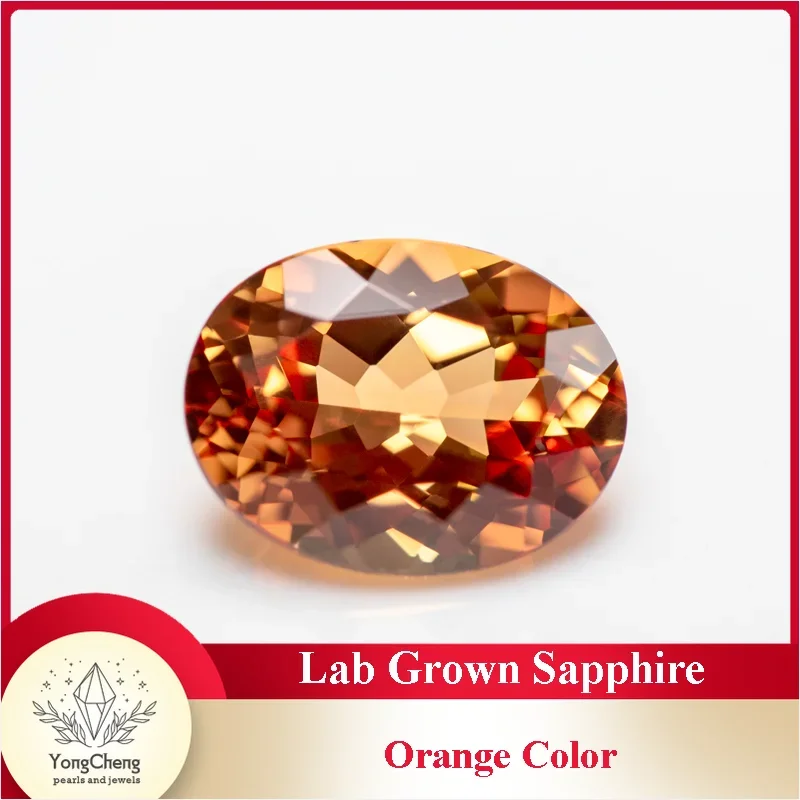 

Lab Grown Sapphire Oval Shape Orange Color Top Quality Gemstones Charm Beads for Jewelry Making Selectable AGL Certificate