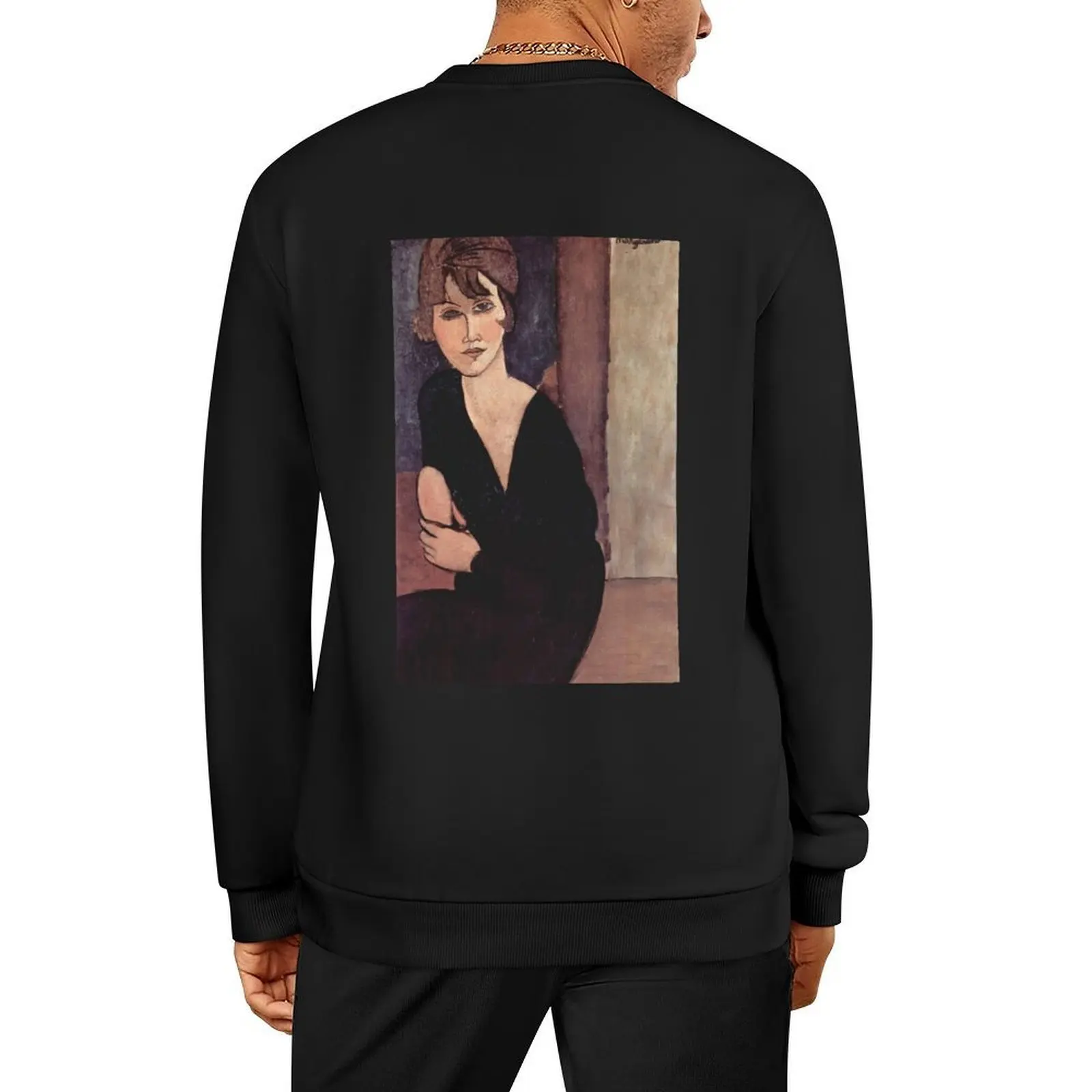 

Vintage Portrait painting by Amedeo Modigliani (Italian, Livorno 1884–1920 Paris) Pullover mens clothing anime sweatshirt