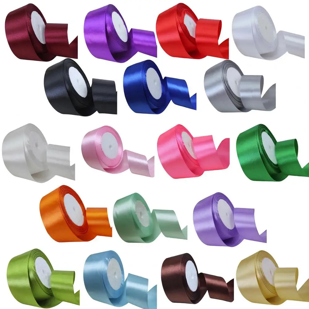 1 Roll Wide Satin Wedding Ribbon Roll Smooth Surface Gift Wrapping Bouquets Bow Making Decoration 22m 4cm Shiny Satin Ribbon