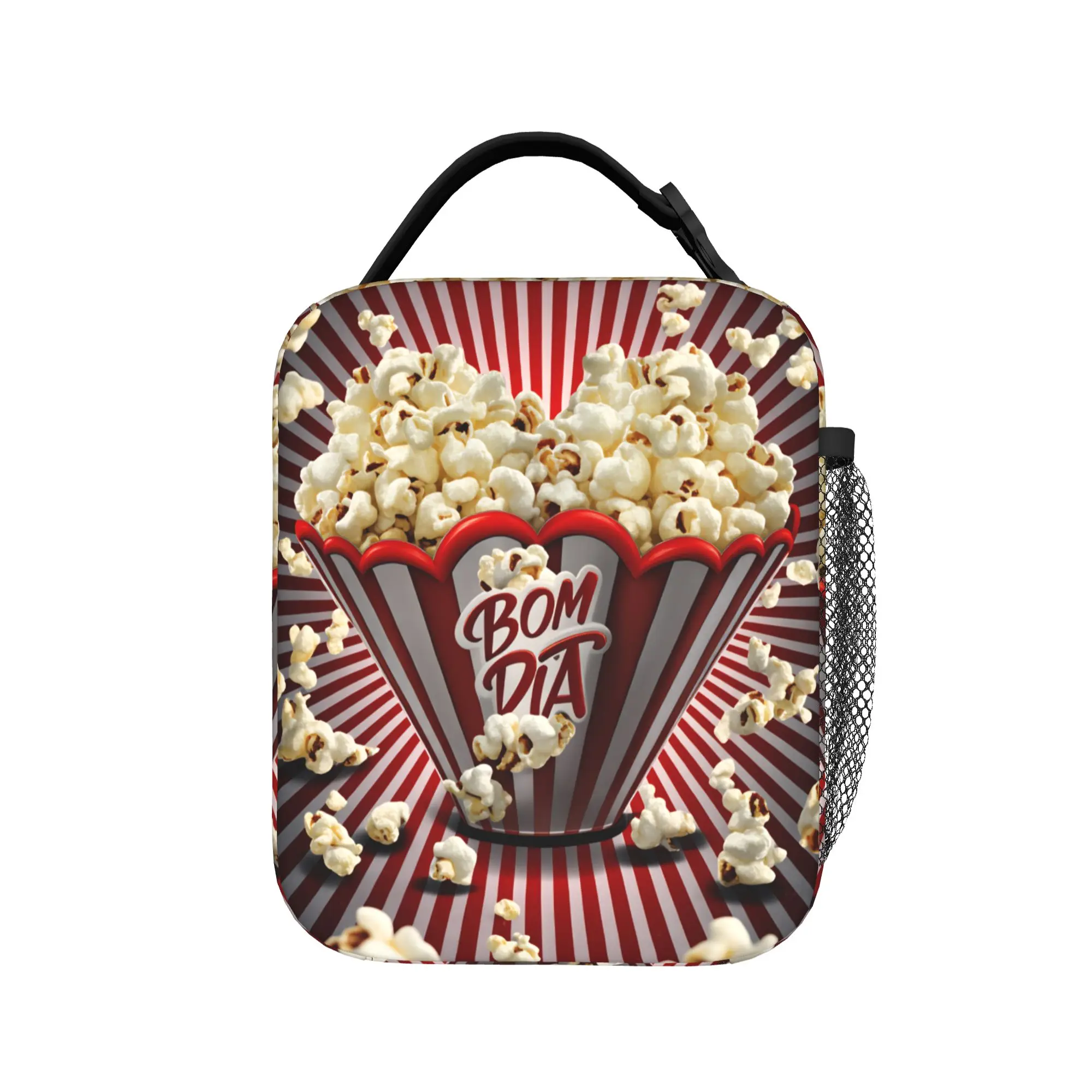 Popcorn Snack Theme Lunch Bag  Portable Lunch Box Child Outdoor Picnic Graphic Cooler Bag Casual Oxford Thermal Tote Handbags