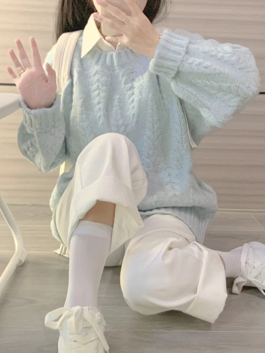 

Свитера Джемперы Пуловеры Женская готическая одежда Женщина Синель Ярмарка Остров Узор Обычный Рождественский праздник Зимний фестиваль Теплый