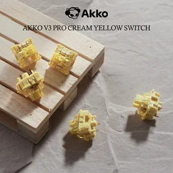 Akko V3 pro Cream Yellow Switch 5 Pin 50gf Linear Switch with Dustproof Stem Compatible with MX Mechanical Keyboard (45 pcs)