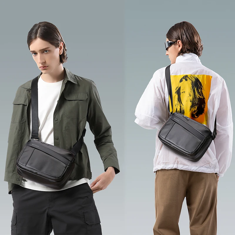 Imagem -02 - Bange Bolsa de Corpo Cruzado dos Homens Impermeável Oxford Bolsa de Ombro de Tecido Business Casual Fashion Camuflagem Bolsa Peito dos Homens Pretos