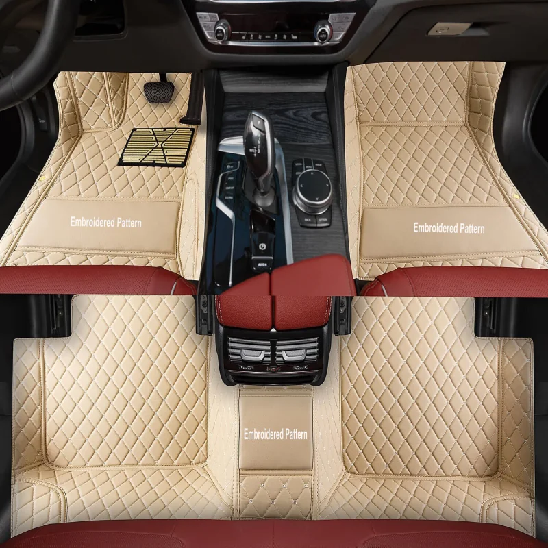 

Custom Leather Cars Floor Mats For For Audi Q3 Q8 Q7 Q5 A7 A6 Avant A4 A3L A5 A1 SQ5 TT Q4 e-tron Carpet Cover Foot Rugs Liner