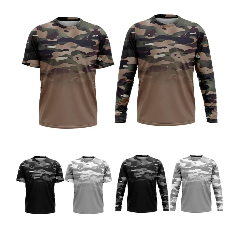 

Breathable Men Mountain Bike Camouflage Long Sleeve MTB Racing Quick-drying Cycling Jersey Road Downhill Jerseys Motocross Shirt