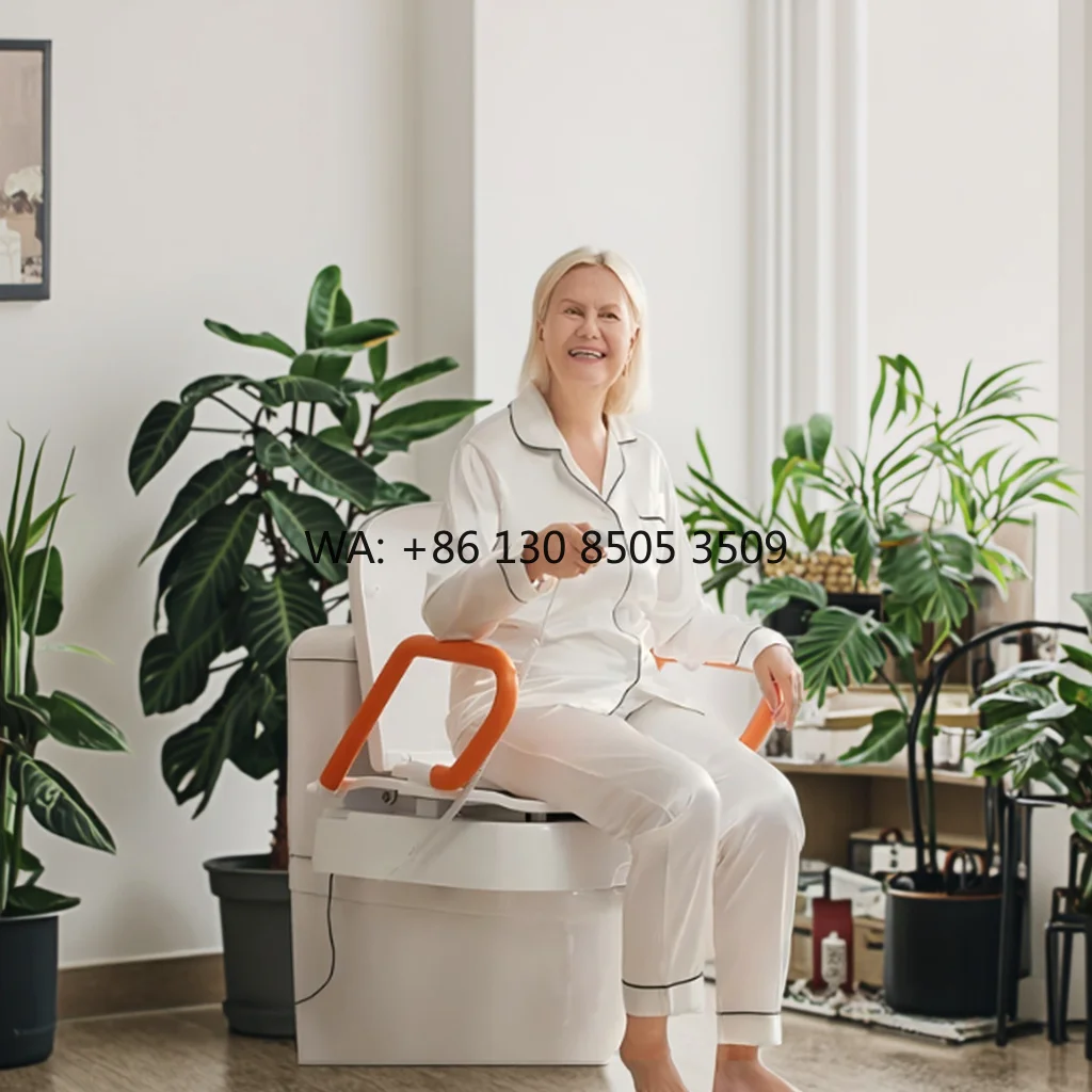 

Electric Bidirectional Toilet Lift Seat With Emergency Stop Button Dual Power Supply for Home Care