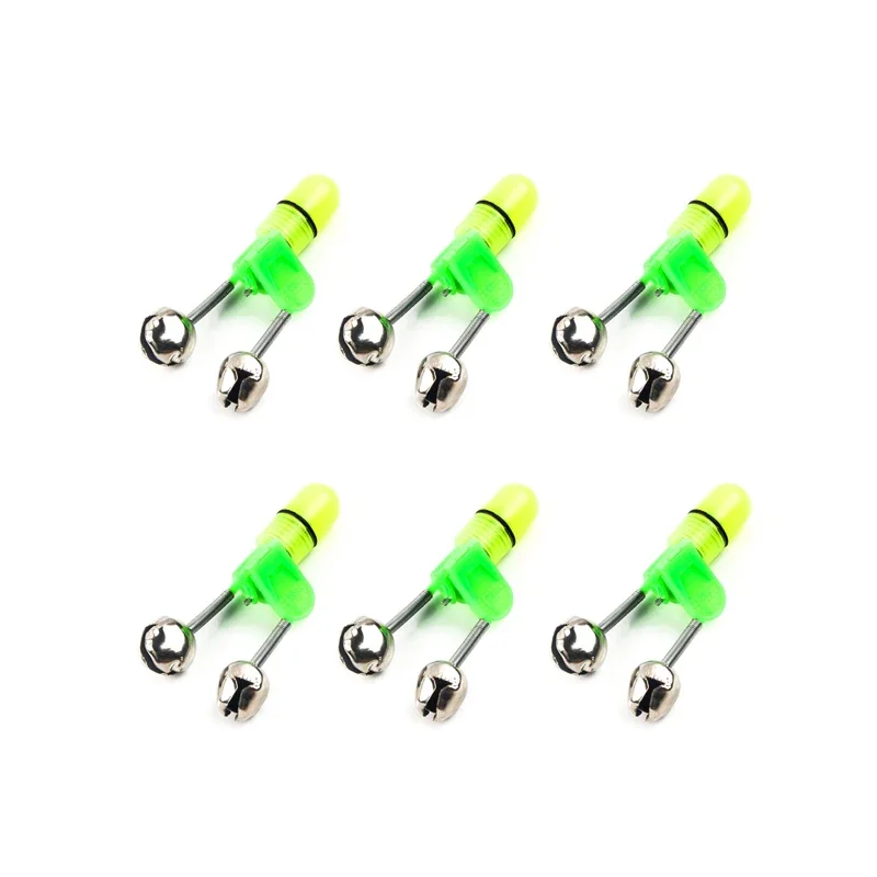 6Pcs Set Luminous Fish Bells Fish Bite Hook Alarm Double Ring Alarm Suitable for Night Fishing Special Fishing Gear