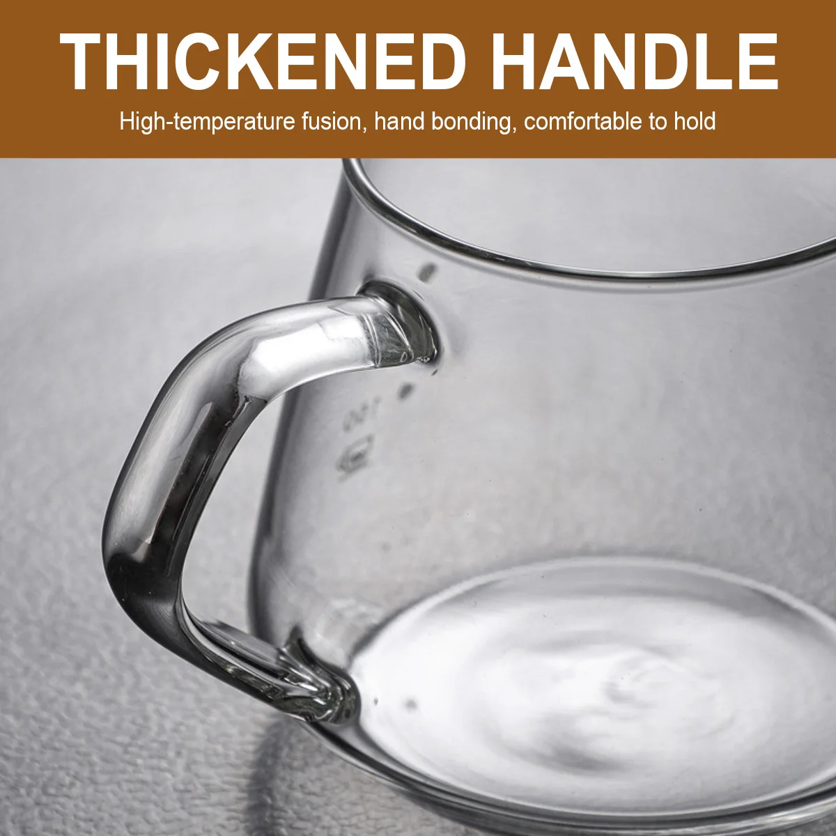 Glas-Kaffeeserver mit Griff für Pour-Over-Kaffee & Tee - 300ml/600ml, Mikrowellengeeignet, Hitzebeständiger Dickglas-Körper – Detail 4