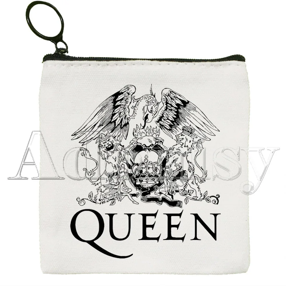 Queen Freddie Mercury Canvas Coin Purse, Collection Canvas Bag, Small Wallet, Zipper Key Bag, Hand Gift