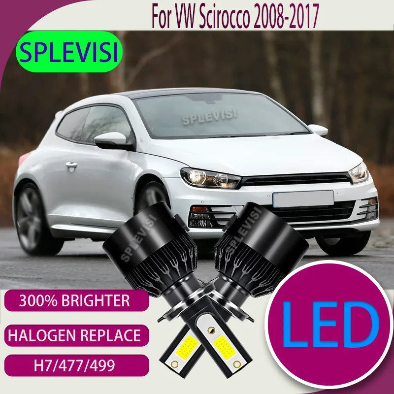 

H7/477/499 светодиодная лампа дальнего ближнего света с охлаждением, дорожное освещение для VW Scirocco 2008 2009 2010 2011 2012 2013 2014 2015 2016 2017