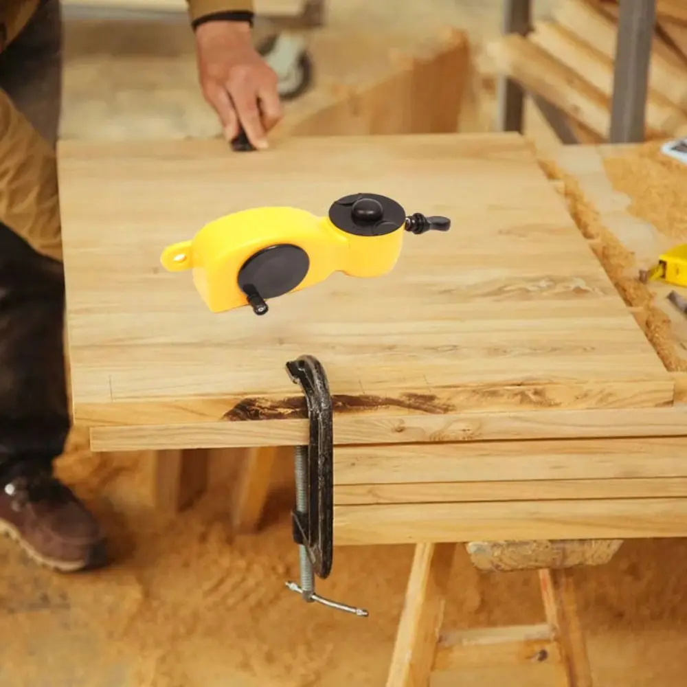 Chalk Lines Ink Fountain Woodworking Tool Self-winding Reel Long Thread Manual Ink Marker Wear-resistant Cotton Rope Scriber