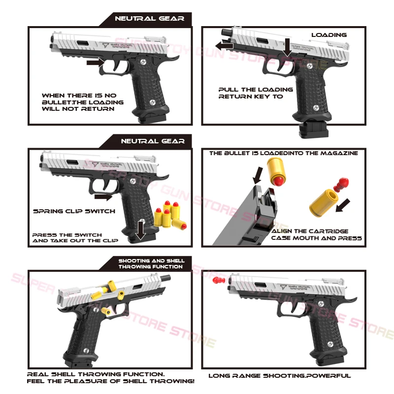 Pistola giocattolo Desert Eagle 2011 pistola lancia continuamente guscio vuoto appeso ruota sinistra lanciatore pistola pistola finta (smontaggio rapido)