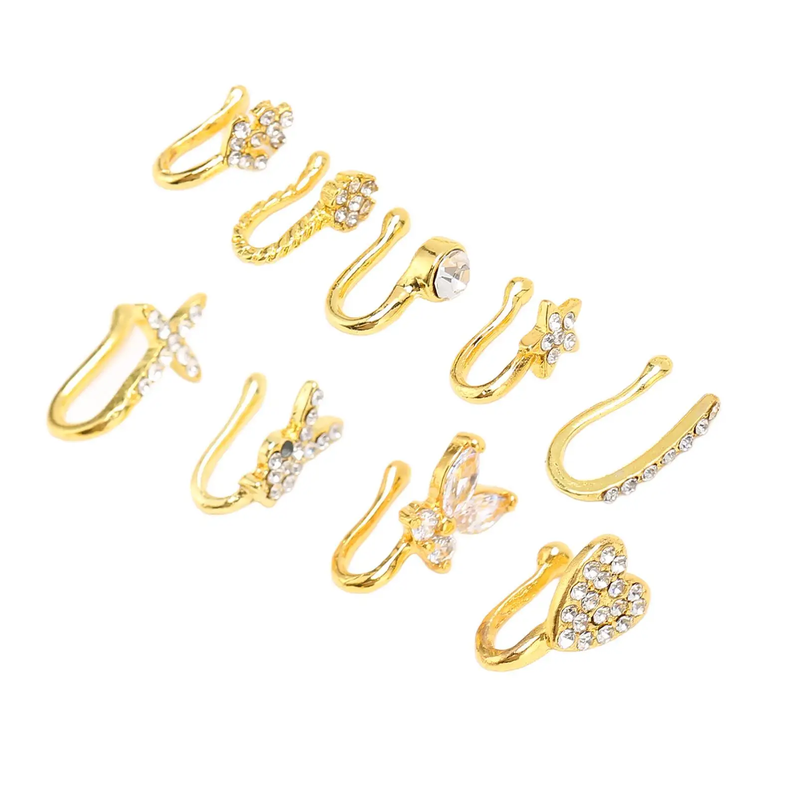 แหวนจมูกปลอมสแตนเลสสำหรับผู้หญิงสำหรับใช้ในชีวิตประจำวันเครื่องประดับเครื่องประดับที่ไม่ต้องเจาะ