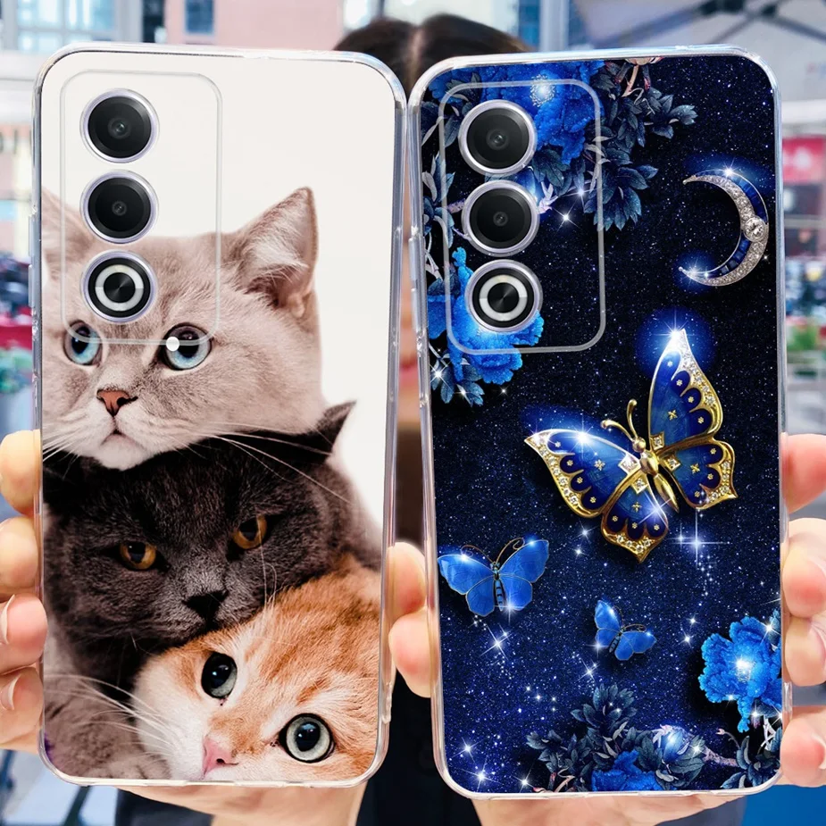 For Oppo A80 5G Case CPH2639 Cute Cat Butterfly Painted Cover Soft Slim Phone Case For Oppo A3 Pro A3Pro OppoA80 5G Fundas Coque