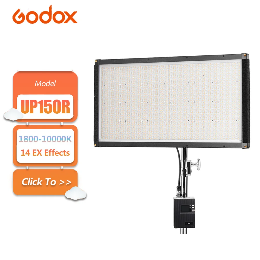 Godox LiteWafer UP150R 1800K to 10000K Full-color LED Panel Light with Wired DMX Bluetooth APP Control for Photography CRI 97