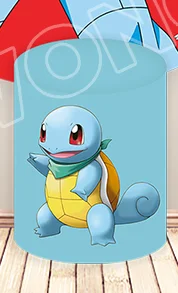 Pokemon Round Backdrop Kid Birthday Baby Shower Backdrop Charmander Squirtle Pikachu Cylinder Cover Party Decor Photocall Prop