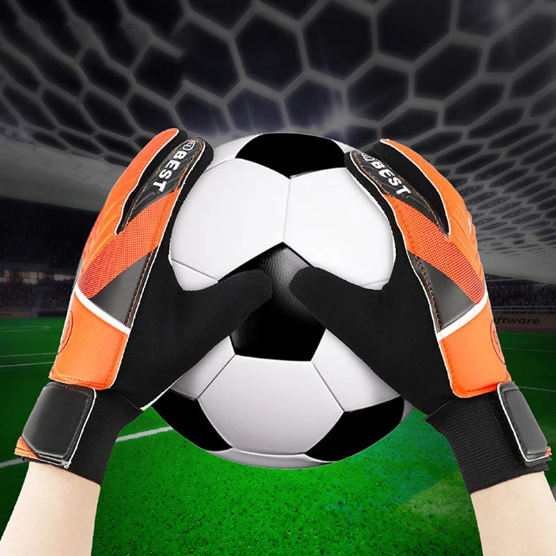 

1 Pair Kids Soccer Goalkeeper Gloves Anti-Collision Latex PU Hand Protection Football Accessories for Children