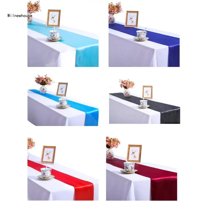 

10 Pack Gold Satins Table Cloth Runner for Grand Graduation Ceremony Decoration Dropship