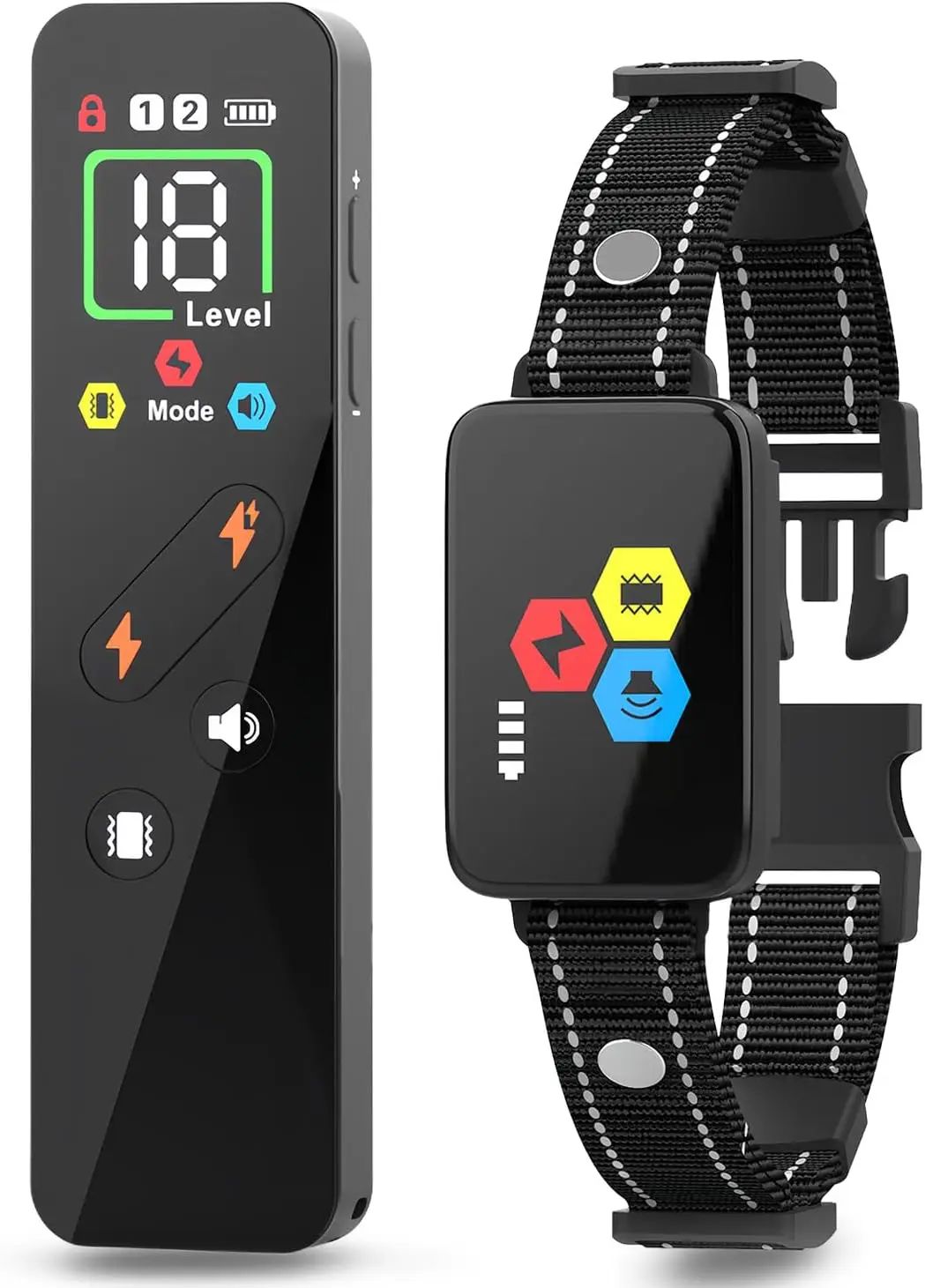 

Перезаряжаемый ошейник для собак с дистанционным управлением 3300 футов и 4 режимами обучения для больших, средних и маленьких собак