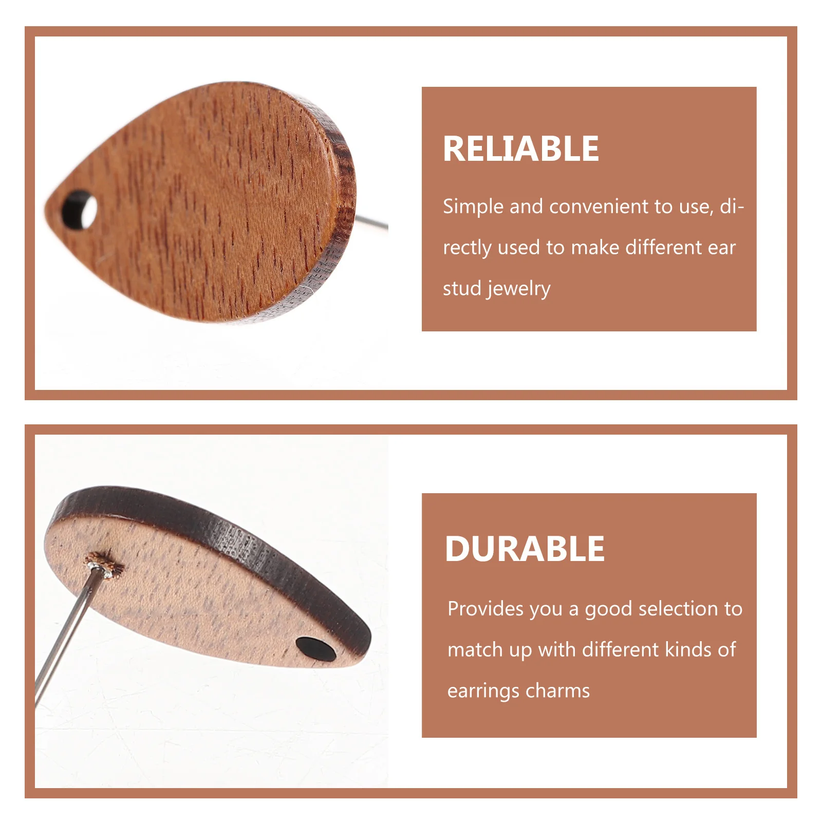 

20pcs Wooden Posts For Making Jewelry Supplies Flat Bases Alloy Wood Material Repair Diy Wood Posts Earring Diy Supplies Jewelry
