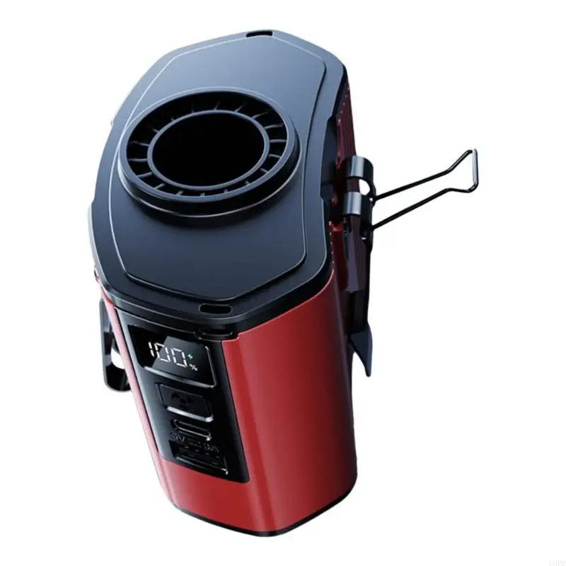 مروحة سفر بقدرة 12000 مللي أمبير في الساعة، مروحة خصر ذات نسيج ABS مناسبة للسفر والتخييم في الهواء الطلق