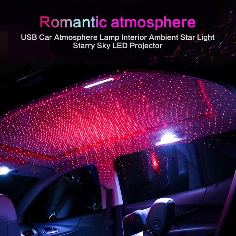 1~7PCS Projector Atmosphere Galaxy Lamp Mini LED Car Roof Star Night Light  USB Decorative Adjustable for Auto Roof Room Ceiling