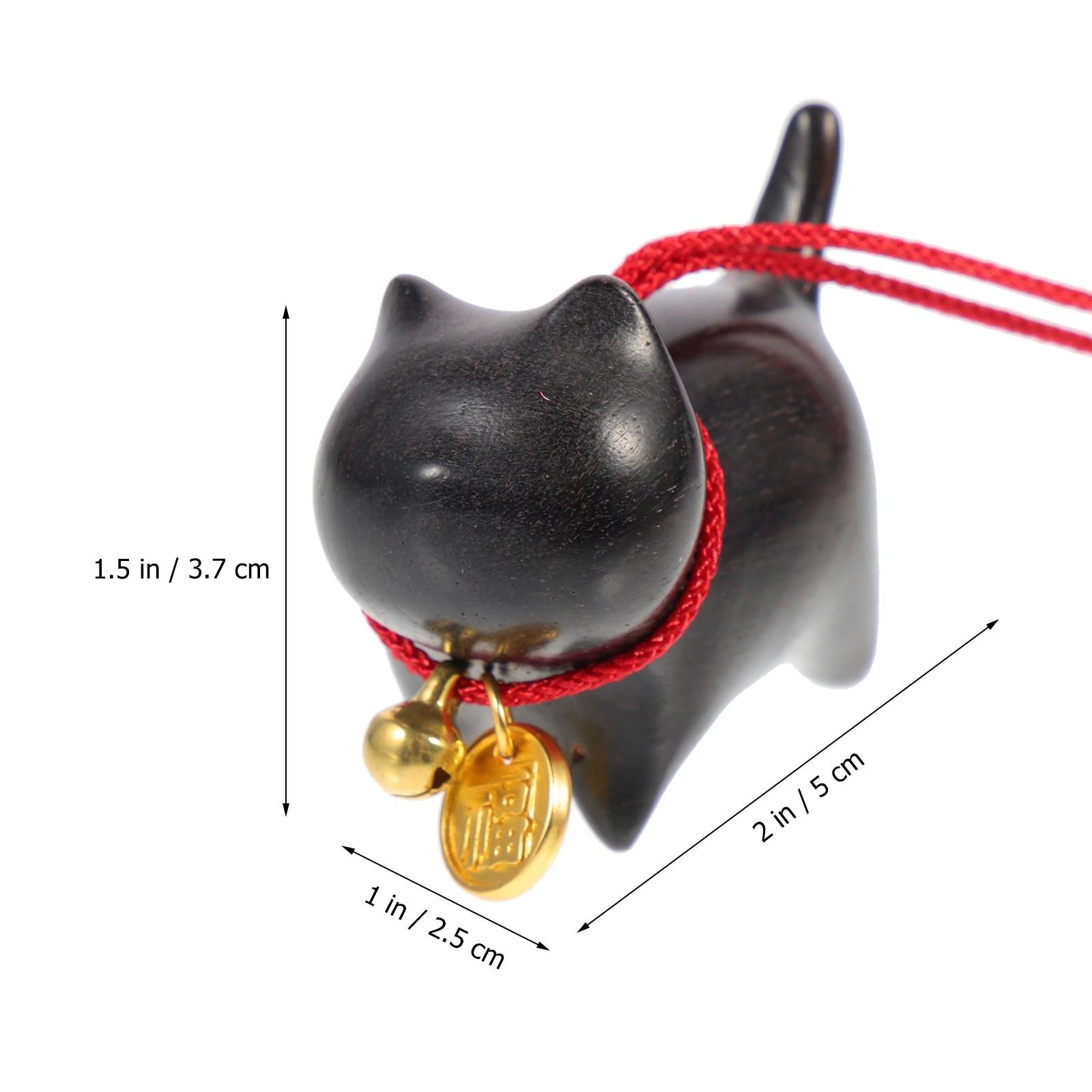 

Black Rosewood Hanging Wood Car Pendant Ornament Delicate Craft Keychain Diy Small Decor Unique Wooden Adornment Lovely Cat