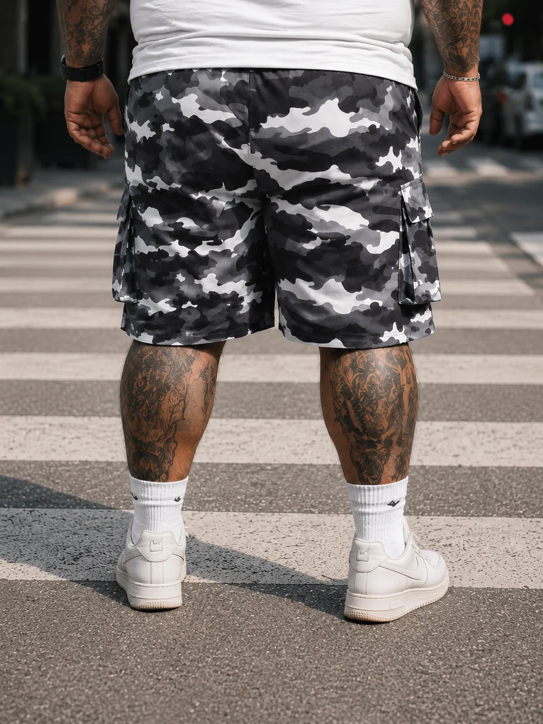 plus Size Men's Camouflage Print Casual Work Shorts Fashionable Comfortable Daily Wear Versatile Summer Bottoms for Stylish Love