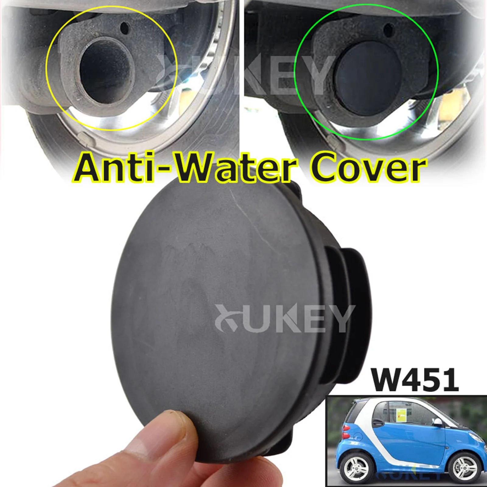 1x Rear Waterproof Anti-Rust Tail Pipe Exhaust Tip Plug Cover Protector Car Styling Accessories For Smart 451 453 Fortwo Forfour