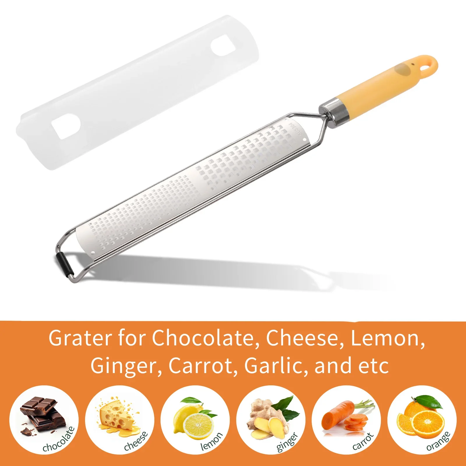 

NECOOKS 2 in 1 Cheese Grater Lemon Grater Shredder Kitchen Cheese Grater Kitchen Gadget 304 Stainless Steel Versatile Sharp Tool