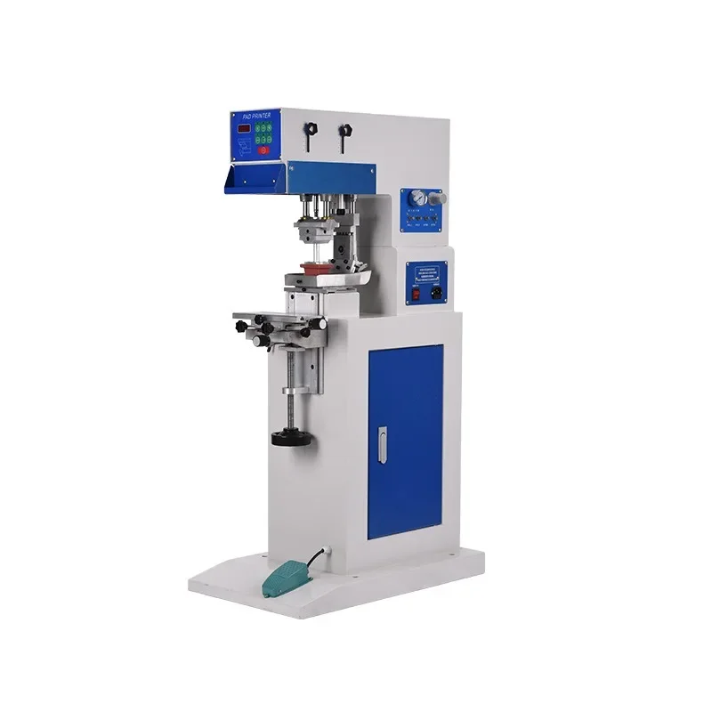 High platform monochrome oil plate pneumatic pad printing machine, pneumatic scraper type ink coding machine