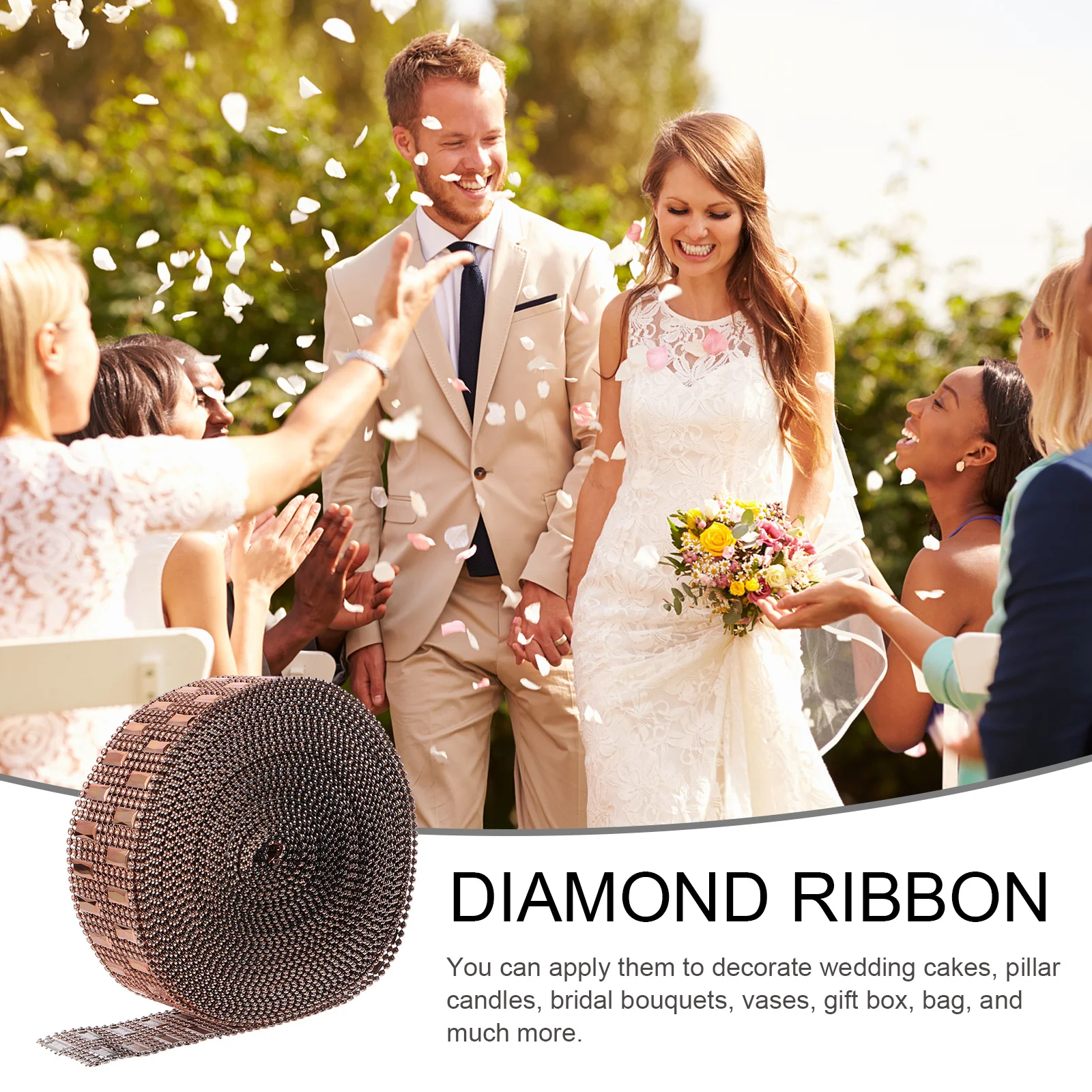 1 لفة 10 ياردة 8-صف حجر الراين الماس الشريط Diy بها بنفسك لوازم الحرفية الزفاف الديكور بلينغ الحفر الشريط تألق Diy بها بنفسك