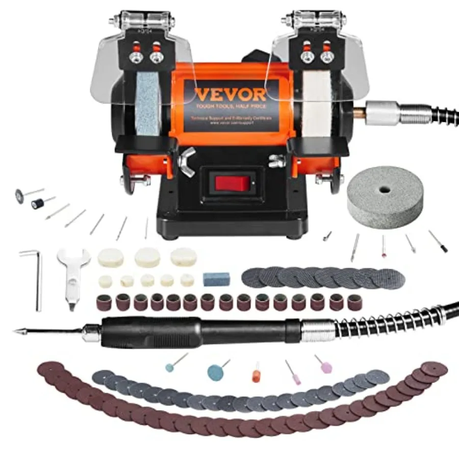 

Bench Buffer Polisher Bench Buffer Grinder Polishing and Buffing Machine for Metal/Jewelry/Wood/Jade/Plastic/Silver DIY with Wo