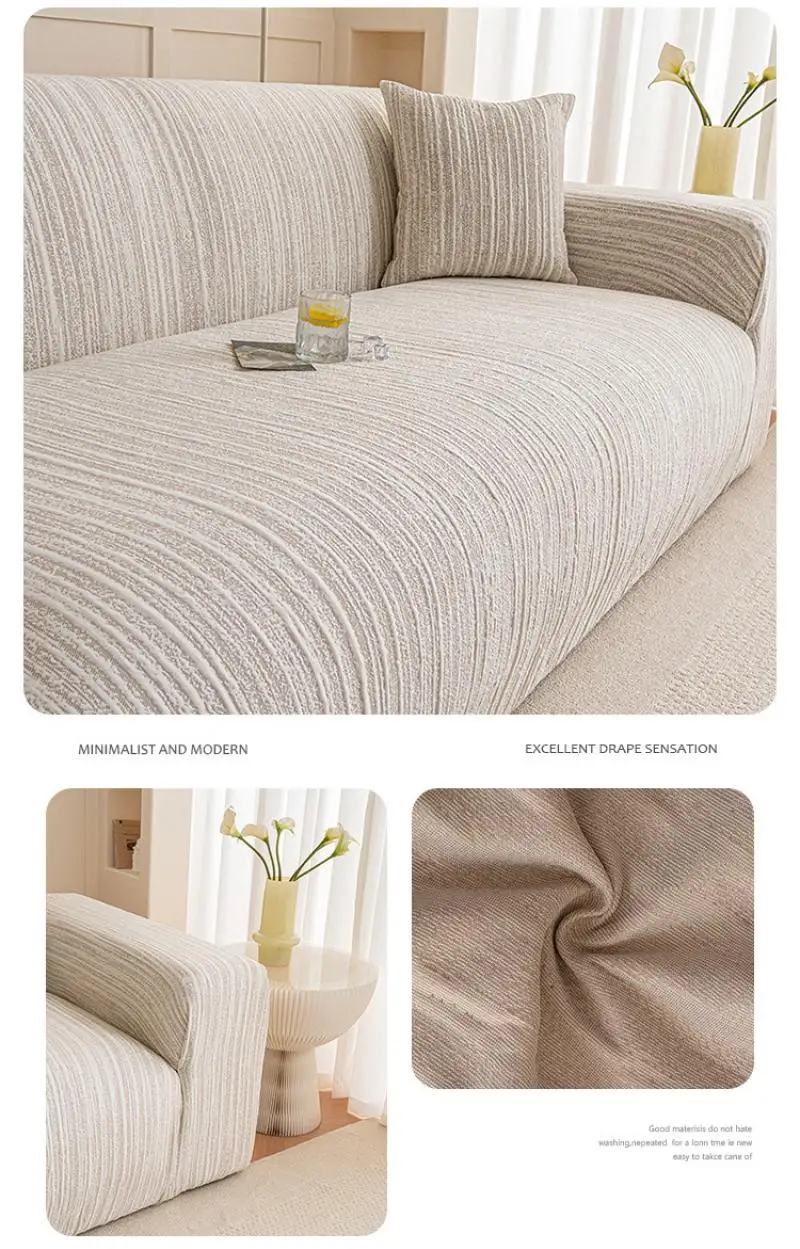 Sommerliche Sofabezüge aus Eisseide, elastisch, universell passend, vollständig abdeckend, katzensicher, universelle Sofasitzbezüge, Dekoration für Zuhause – Detail 8