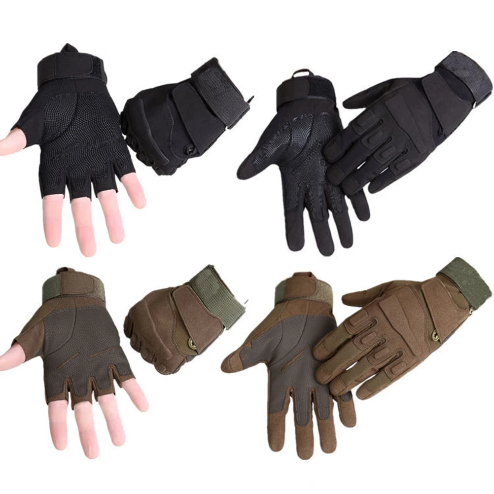 

Fleece Gloves Half Finger Bike Cycling Unisex Shockproof Breathable Anti Sweat Slipping Cycling Gloves Shooting Accessories