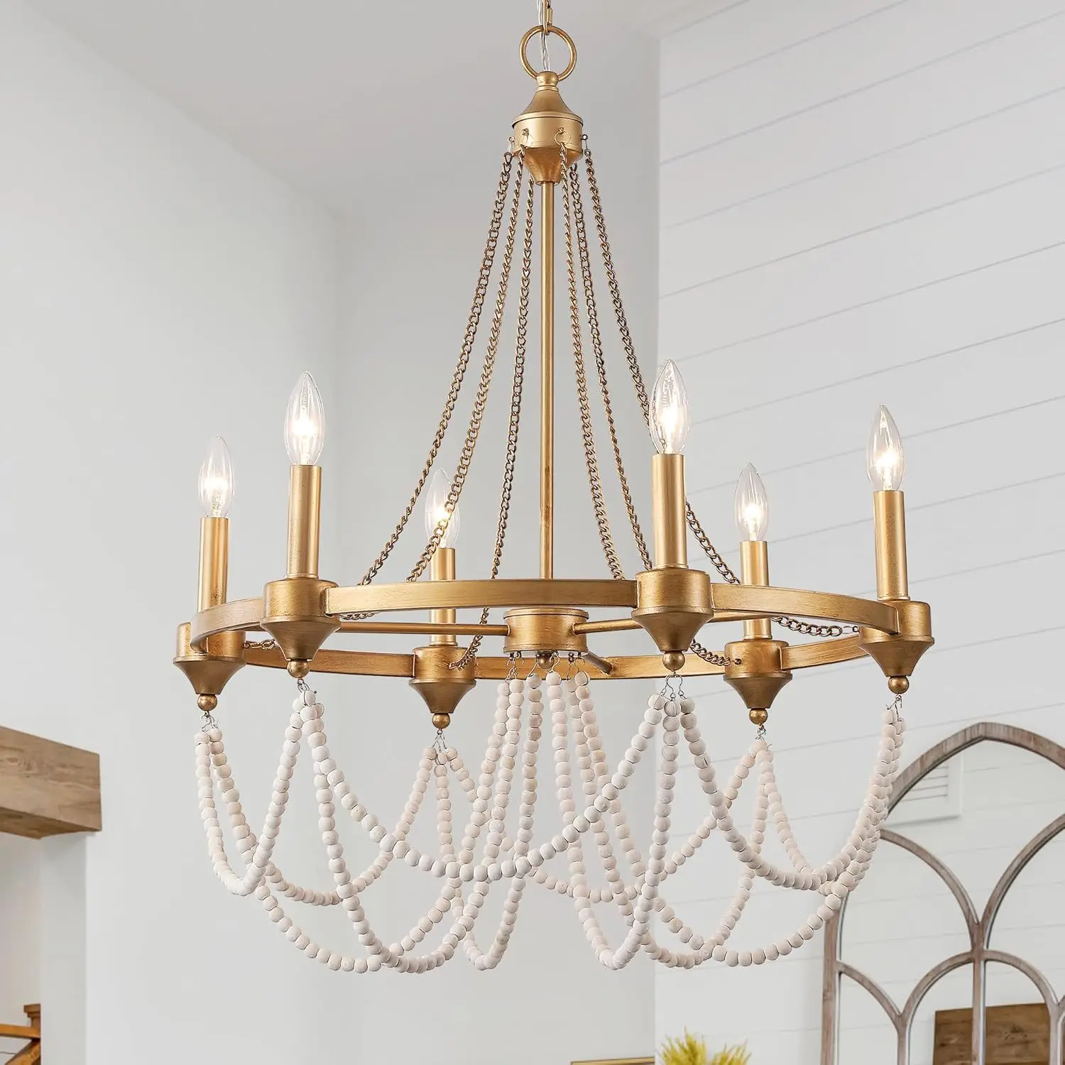 

Kitchen Dining Room Bedroom Aisle French Beads Farmhouse Country Candle Chandelier