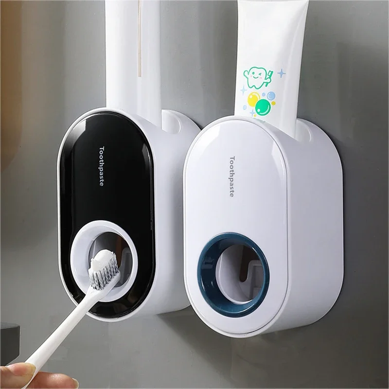 

Automatic Toothpaste Dispenser Dust-Proof Toothbrush Holder Wall Mount Stand Bathroom Accessories Set Toothpaste Squeezer