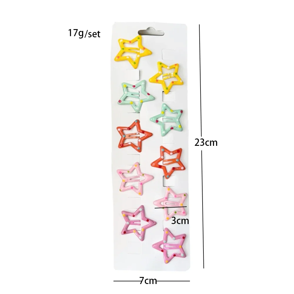 10Pcs/card Girls Cute Colorful Waterdrop Shape Hairpins Sweet Hair Clips Kids Barrettes Slid Clip Fashion Hair Accessories 2025
