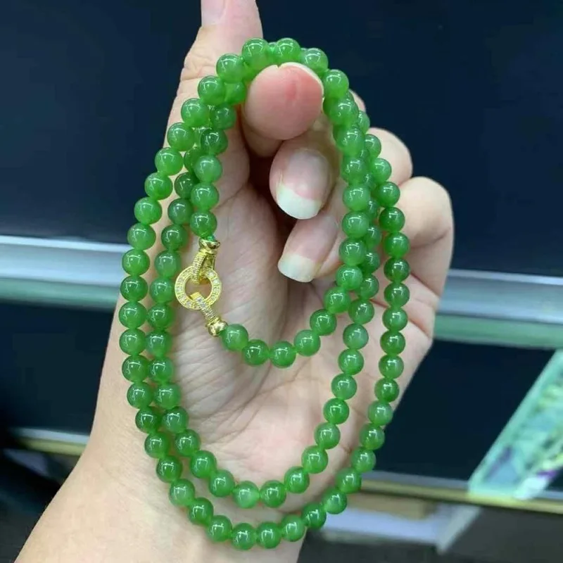 Natural Hotan Jade 108 6Mm Necklace, And Transparent, No Black Spots, Versatile Buddhist Beads