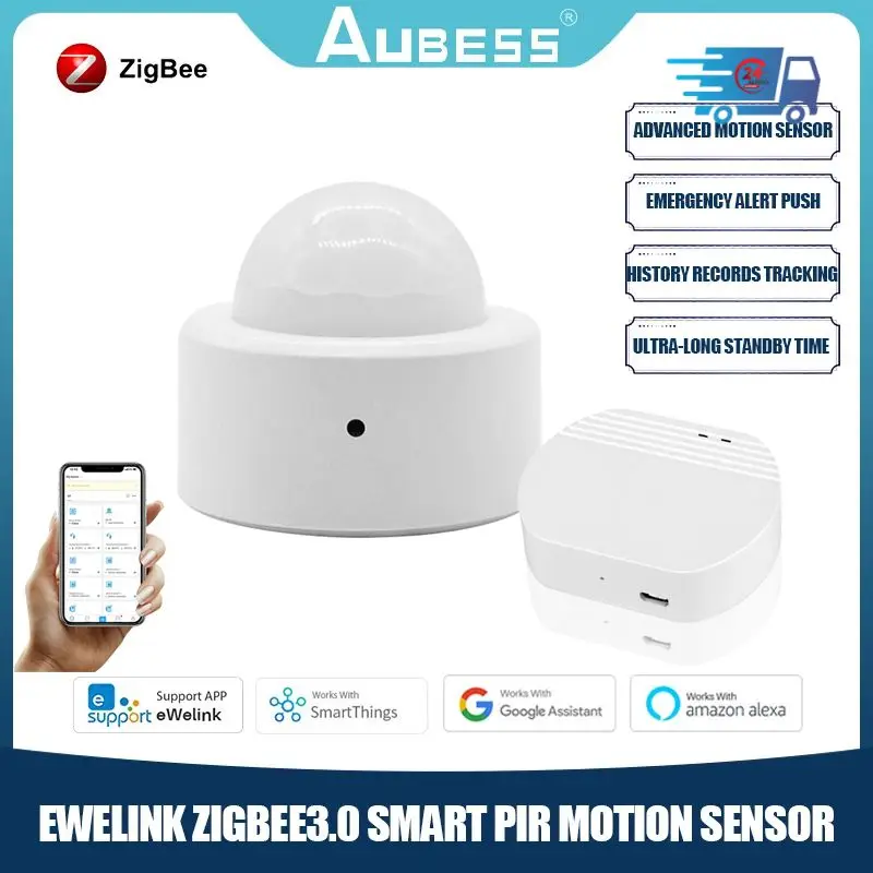 

Ewelink Zigbee3.0 Smart PIR Motion Sensor Smart Home Wireless Mini Human Body Movement Detector App Control With Zigbee Gateway