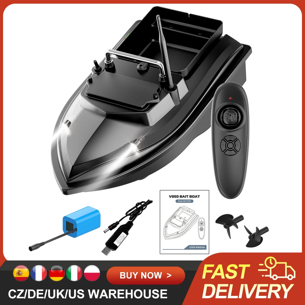 Fishing Bait Boat 500m Remote Control Bait Boat Dual Motor Fish Finder 2KG Loading Support Automatic Cruise/Route Correction