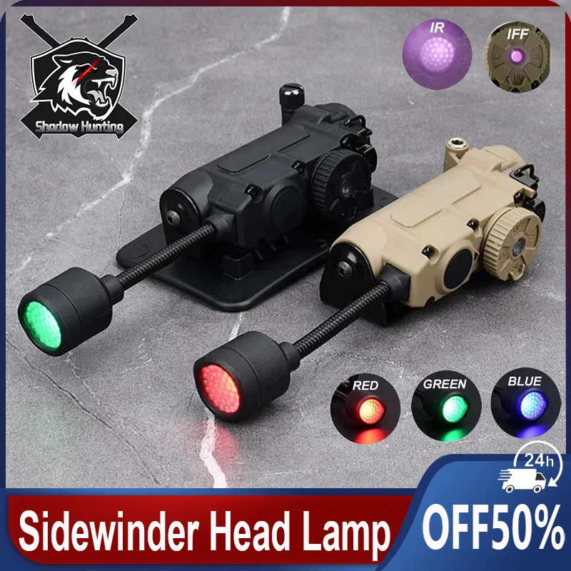 

WADSN Sidewinder Head Helmet Strobe Light White Red Blue Green IR Lights LED Strobe IFF Outdoor Hunting Auxiliary Scout Lamp