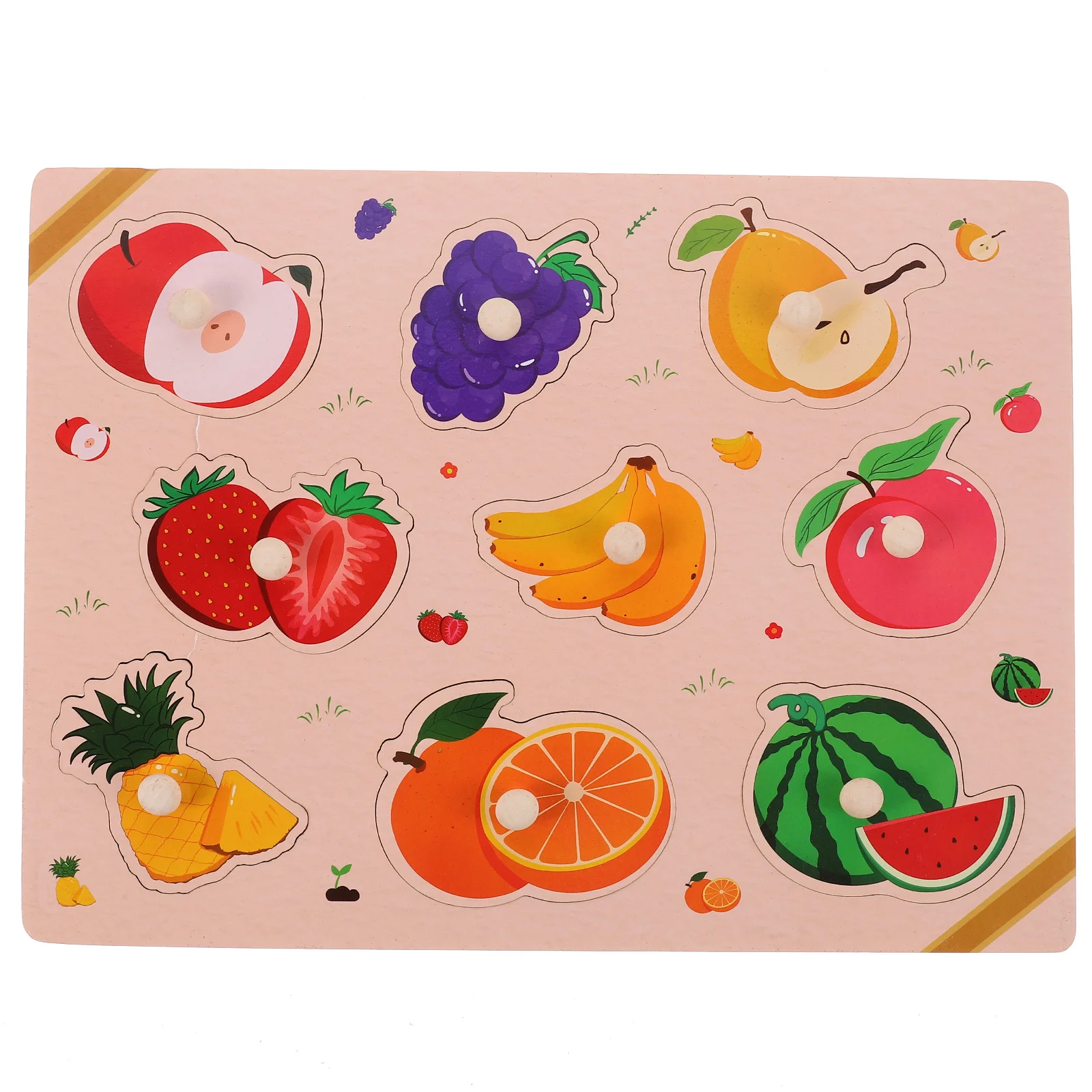 

1 Set Fruit Themed Wooden Jigsaw Puzzle For Kids Ages 3-9 Educational Matching Game Preschool Learning Wood Puzzle Toddler Brain