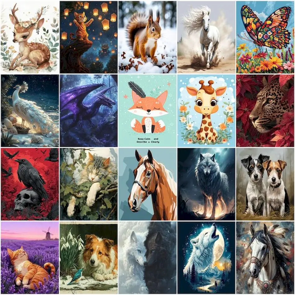 

GATYZTORY Paint By Numbers Drawing By Numbers Animals Canvas Color Markers Handmade Art Supplies Arts Crafts Kits Painting Decor