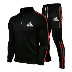 2024 nuovi uomini zip-up colletto alla coreana tuta da allenamento pullover sportivo e pantaloni 2 pezzi tuta da corsa da uomo fitness jogging su