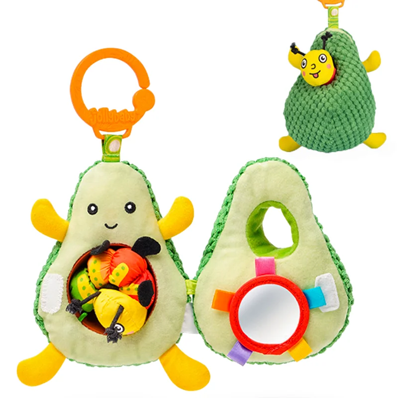 Baby Soft Fruit Raupe Handbells Rasseln Handys Plüsch Infant Warenkorb Anhänger Bett Aufhänger Griff Spielzeug Verkauf Beißring Neugeborenen