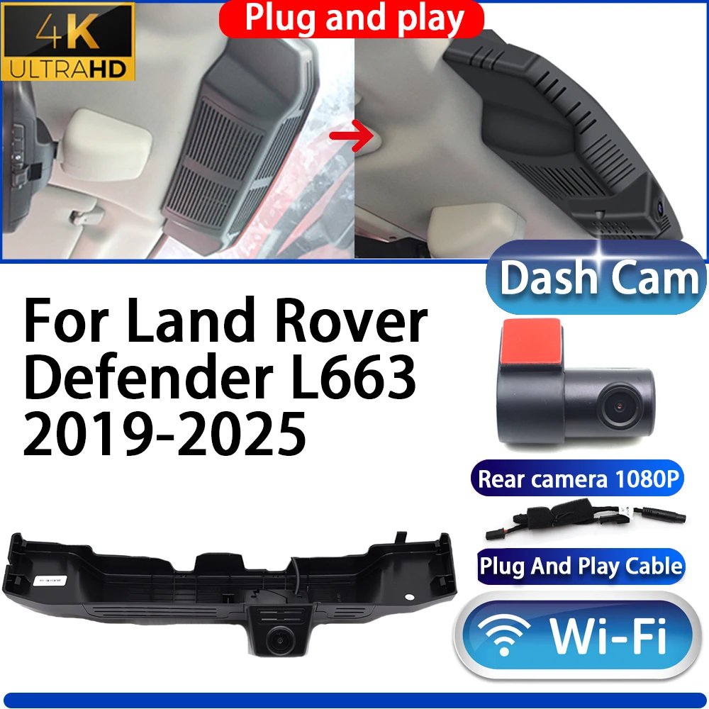 HighCity For Land Rover Defender L663 2019-2025 Dash Cam Camera DVR 4K UHD 2160P Night Vision Wifi Plug And Play Video Recorder