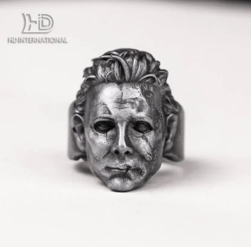 

925 silver Moonlight heart panic Halloween mask killer Ring Michael Myers mask ring, Boogeyman ring, slasher jewelry, horror jew